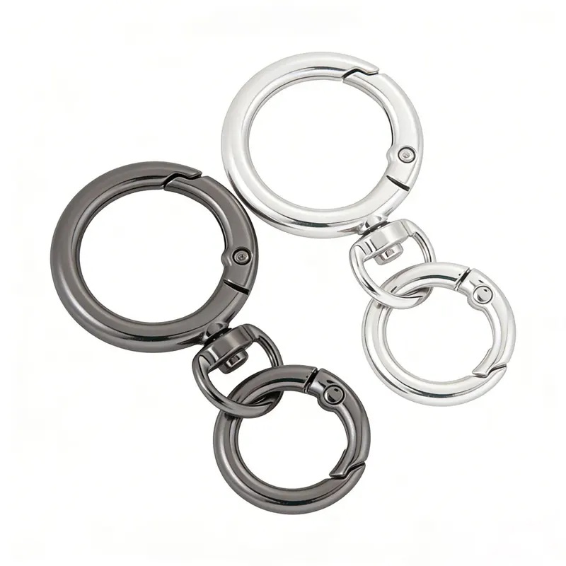 Circle Hook Set - 2Set Klip Karabiner Bulat dengan Pegas,