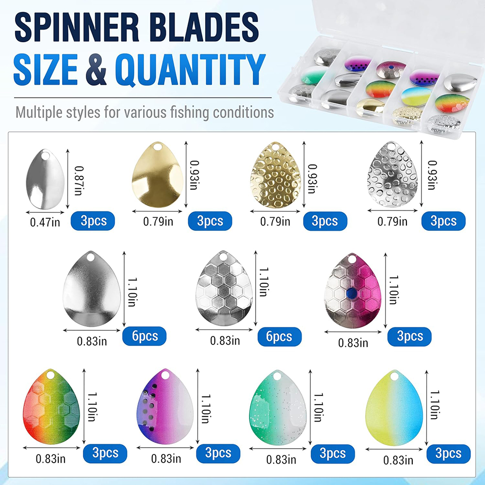 39pcs Bilah Spinner Pancing un - Fishing Equipment Shop ulasan dan harga