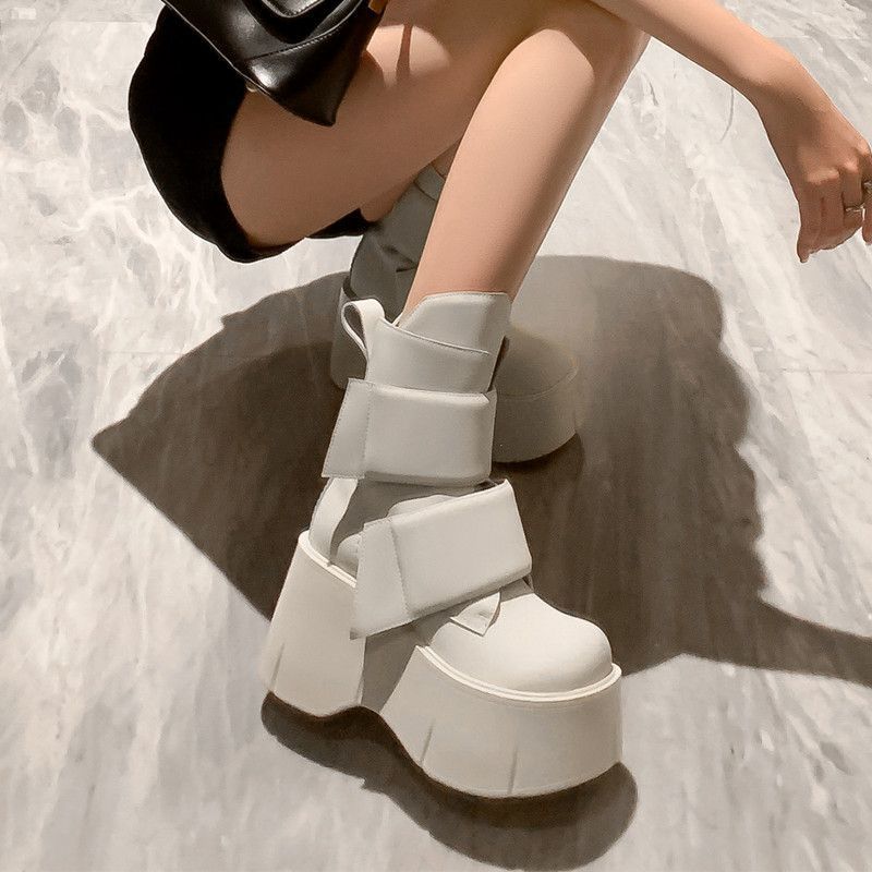 Sepatu Boots Platform Putih Wa - Circle Hook Set ulasan dan harga